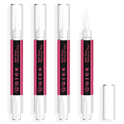 QIEK Nail Glue Remover for Press on Nails, #Effortlessbeauty，2025 Upgraded 2 in 1 Nail Stick & Remover Pen Design, Acetone-Free Not for Gel Polish Base Coat, Quick Gentle Removal Fake Nail Tips Press Ons #Tiktokshoprestock