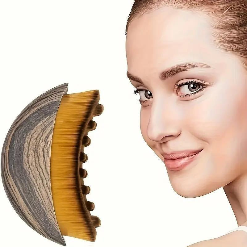 Lymphatic Contour Face Brush for Jawline & Chin Sculpting – Dry Brushing Massager for Lymphatic Drainage & Facial Fatigue Relief, Ergonomically Designed to Fit the Skin Precisely (1PCS)