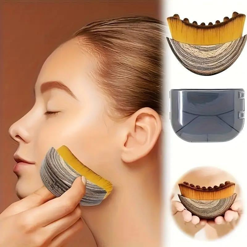 Lymphatic Contour Face Brush for Jawline & Chin Sculpting – Dry Brushing Massager for Lymphatic Drainage & Facial Fatigue Relief, Ergonomically Designed to Fit the Skin Precisely (1PCS)