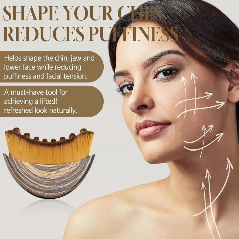 Lymphatic Contour Face Brush for Jawline & Chin Sculpting – Dry Brushing Massager for Lymphatic Drainage & Facial Fatigue Relief, Ergonomically Designed to Fit the Skin Precisely (1PCS)