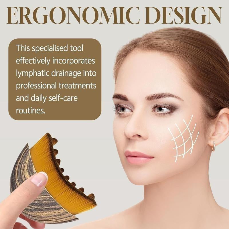 Lymphatic Contour Face Brush for Jawline & Chin Sculpting – Dry Brushing Massager for Lymphatic Drainage & Facial Fatigue Relief, Ergonomically Designed to Fit the Skin Precisely (1PCS)