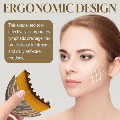 Lymphatic Contour Face Brush for Jawline & Chin Sculpting – Dry Brushing Massager for Lymphatic Drainage & Facial Fatigue Relief, Ergonomically Designed to Fit the Skin Precisely (1PCS)