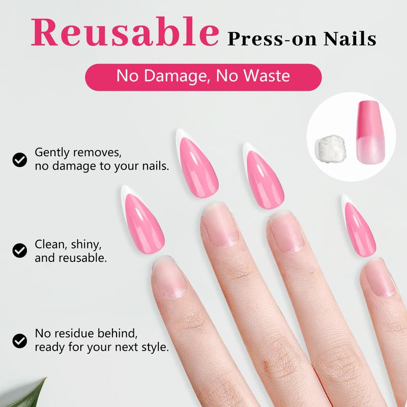 QIEK Nail Glue Remover for Press on Nails, #Effortlessbeauty，2025 Upgraded 2 in 1 Nail Stick & Remover Pen Design, Acetone-Free Not for Gel Polish Base Coat, Quick Gentle Removal Fake Nail Tips Press Ons #Tiktokshoprestock